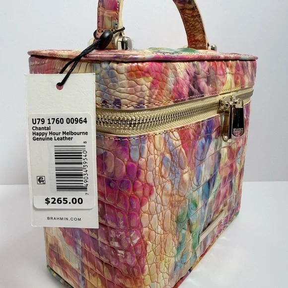 Brahmin Multi Colored.                  Croc-Embossed Leather Crossbody Bag - Picture 4 of 11